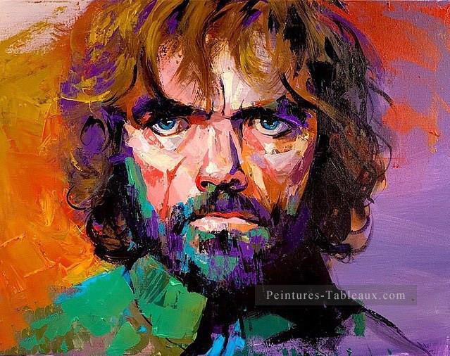 Portrait de Tyrion Lannister en violet Le Trône de fer Peintures à l'huile